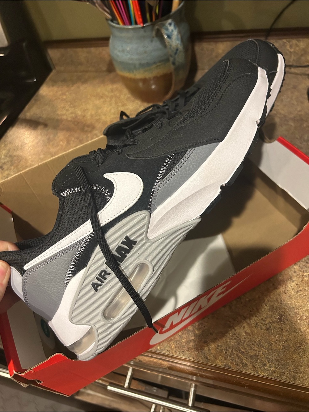 Nike Men's Black White Gray Air Max Runner